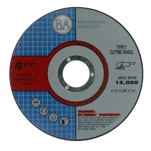 Benchmark Abrasives Grinder Cut Off Wheels 4 1/2 Inch Aluminum Oxide Thin Type 1 Angle Grinder Cutting Disc for Metal, Stainless Steel - with 7/8" Arbor Hole, Fast Grinder Cutting Wheel - 50 Count - Image 1