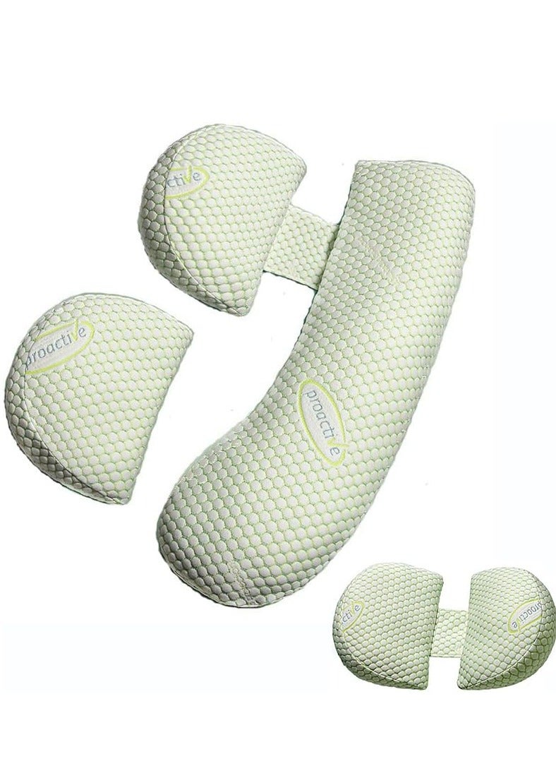 ميكسد وسادة الحمل، وسادة الجسم الكاملة المريحة على شكل حرف U، تدعم الظهر والوركين والساقين، وسادة المرأة الحامل مع غطاء وسادة قابل للفصل والتعديل، وسادة ناعمة للمرأة الحامل - Image 1