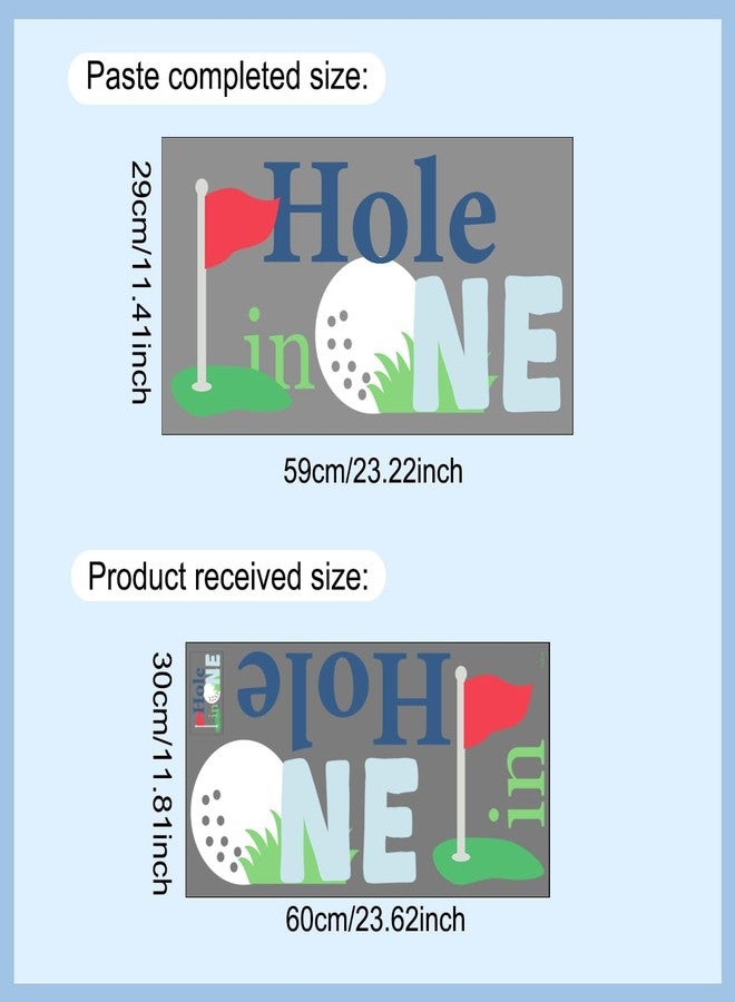 BOOMPA Golf Theme Hole in One Party Backdrop Decal Sign, Vinyl Wall Sticker, 23.6 x 11.8 inches (Green（Golf）) - Image 4