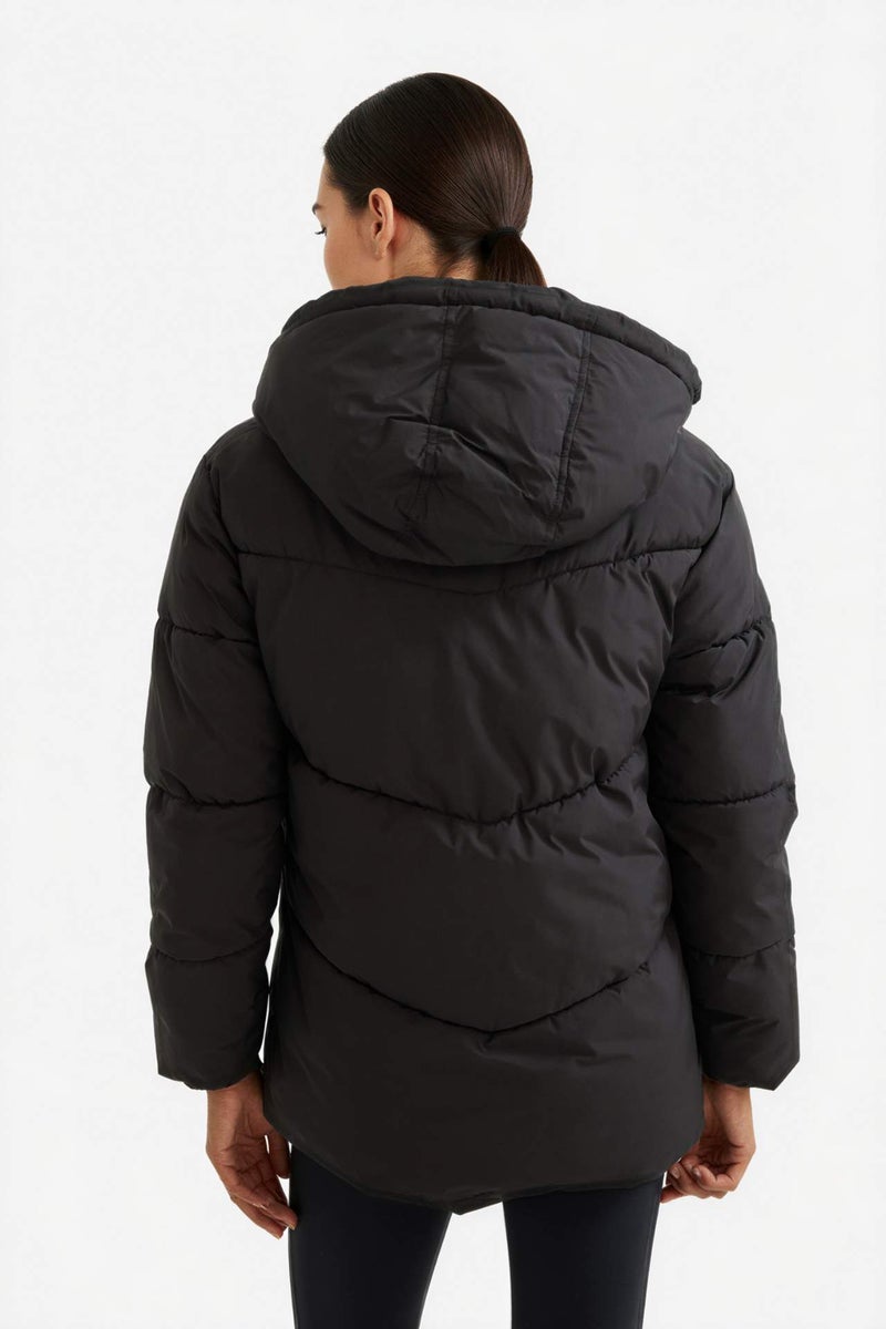 DeFacto Regular Fit Waterproof Fleece Lined Hooded Puffer Jacket - Image 4