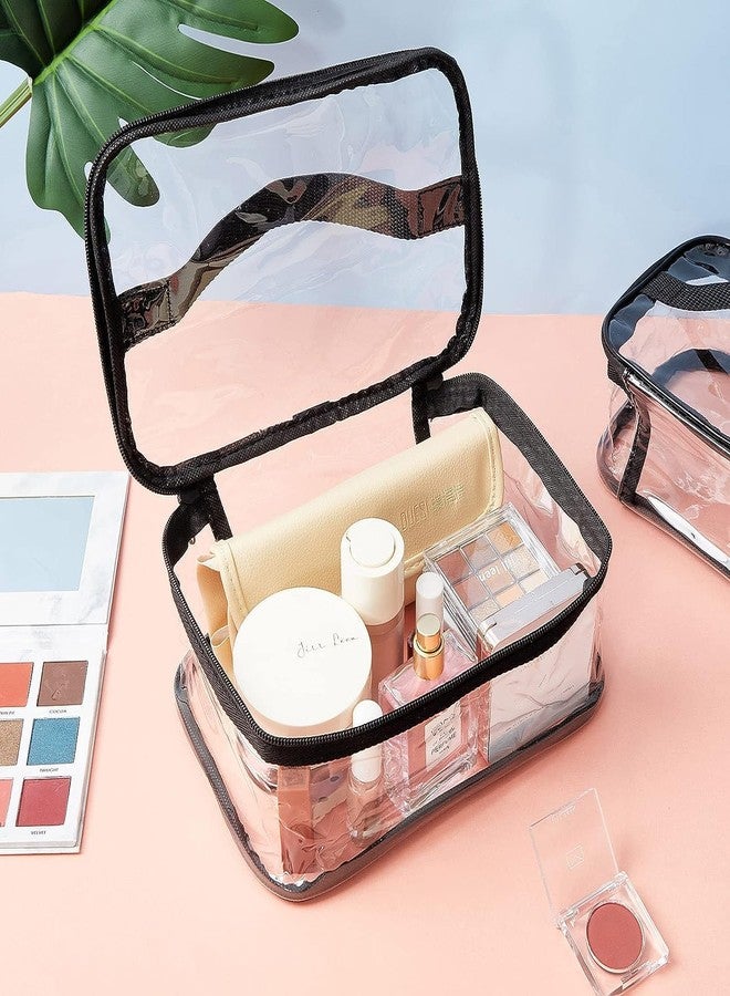 LYF5STAR Transparent Clear Cosmetic Pouches (8.3"x5"x3.5") with Double Zipper and Handle for Women/Men/Girls-Suitable for Travel, Carry Makeup, Jewellery, Toiletry Bag - Multi Color 1 - Image 4