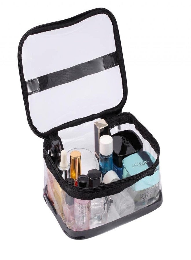 LYF5STAR Transparent Clear Cosmetic Pouches (8.3"x5"x3.5") with Double Zipper and Handle for Women/Men/Girls-Suitable for Travel, Carry Makeup, Jewellery, Toiletry Bag - Multi Color 1 - Image 5