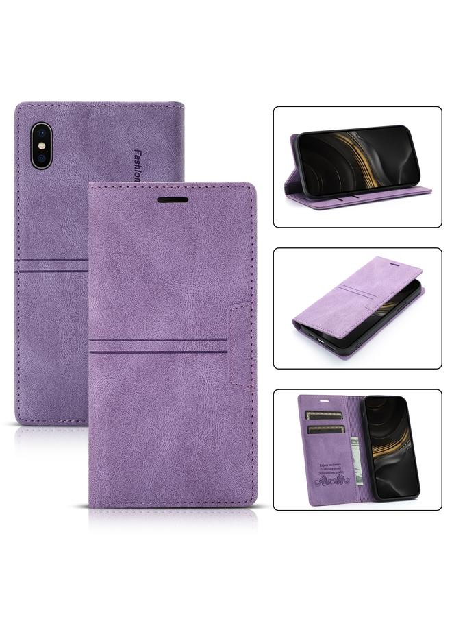 اس-توب جراب لهاتف iPhone XS Max Dream Magnetic Suction Business، جراب جلد PU أفقي قلاب مع حامل وفتحة بطاقة ومحفظة - Image 1