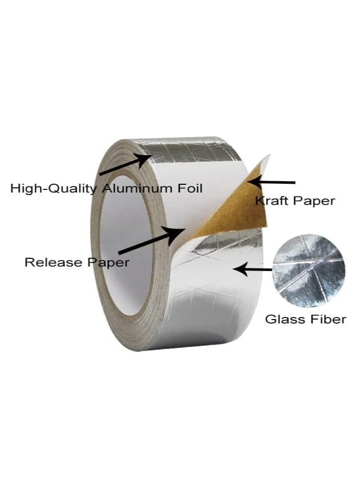 MARKQ FSK Tape [24 Rolls] Aluminum Foil Scrim Kraft [2" x 25 yards] Insulation Jacketing Tape for Insulating, HVAC Repair, Sealing Ducts, Pipework, Window Sill Gap, Roof Leak  - Image 5