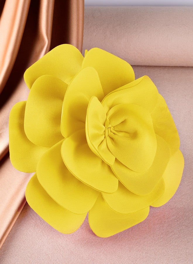 Zinniday Yellow Large Flower Fascinators - 2026 Floral Tea Party Hat Cocktail Party Headpiece 1920s 50s Rose Fascinator Hats for Women Lady Girls Cocktail Prom Halloween Renaissance Dress Up - Image 2