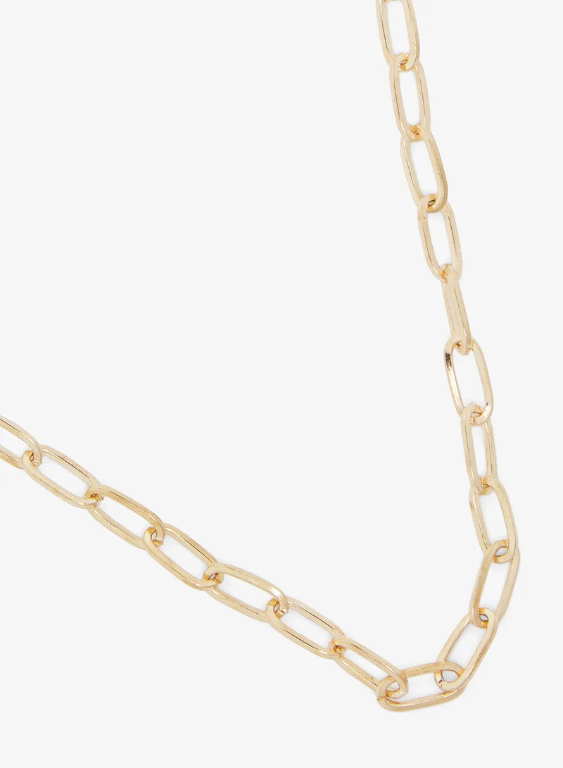 Ginger Layered Chain & Resin Mix Necklace