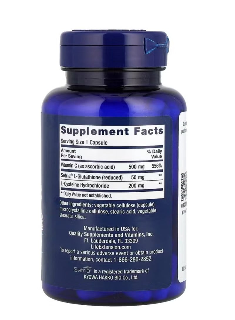 لايف إكستنشن الجلوتاثيون سيستين وفيتامين سي 100 كبسولة - Image 2