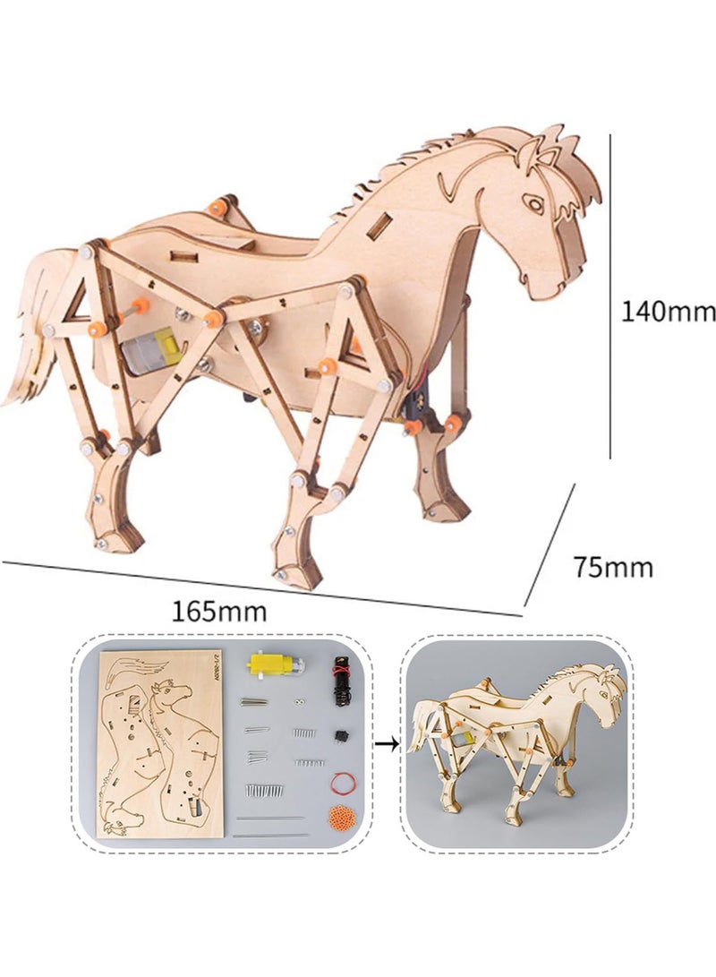 CMGTYYD Children's DIY Science Experiment Creative Toys,Wood Horse Shape Bricks Assemble Toy for Children,Wooden 3D Puzzles,Building Your Own DIY Kit,Wood Hand Craft for Kids - Image 5
