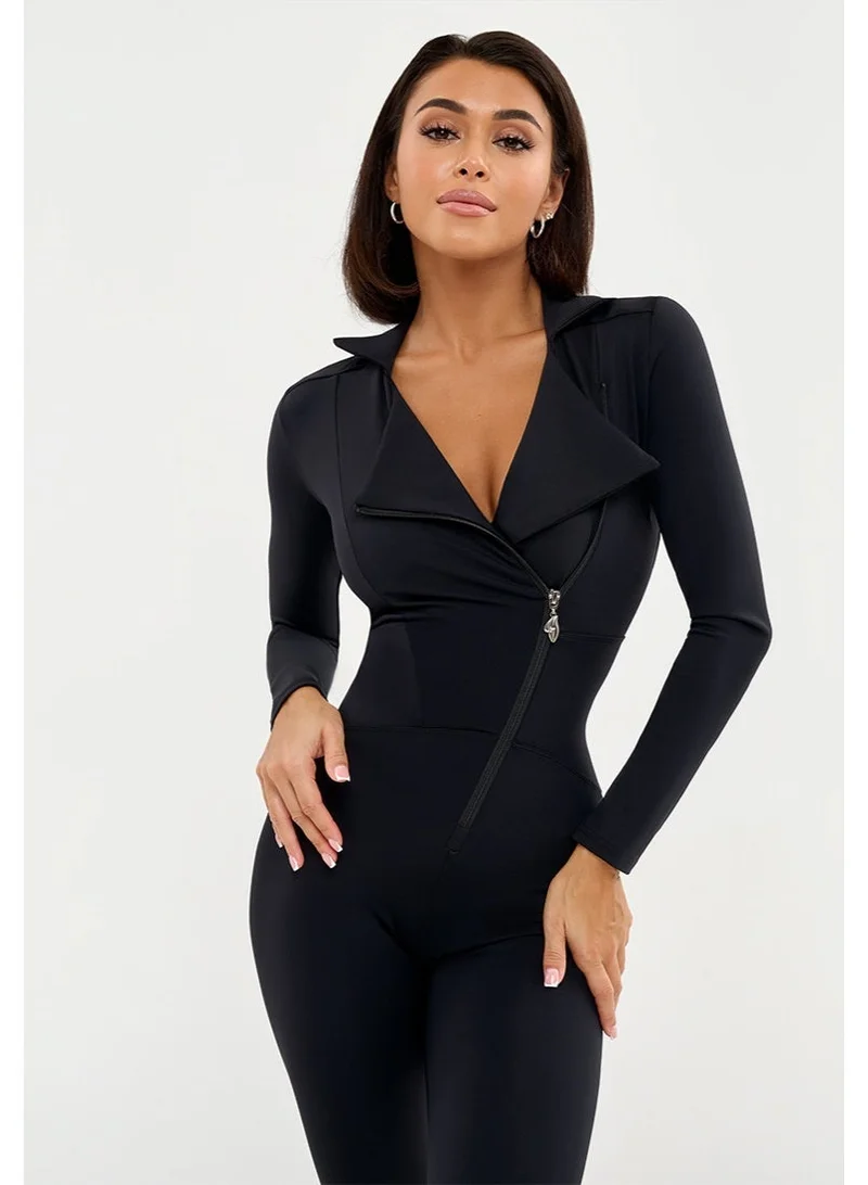 Bona Fide Bona Fide One Piece Workout Jumpsuit for Women – Long Sleeve Athletic Romper with Tummy Control and Sculpting Fit