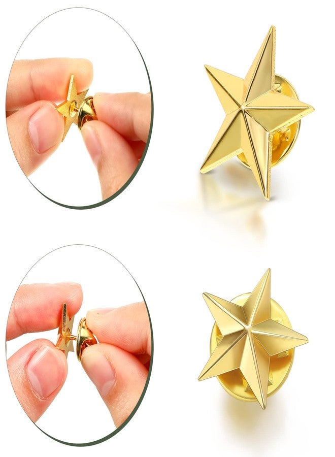 Juinte 30 Pieces Star Badge Lapel Pin 0.78 Inch for 4th of July Memorial Labor Day Independence Veterans Day Theme Party Costume Decoration(Gold) - Image 3