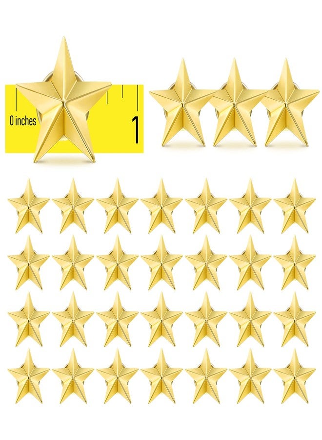 Juinte 30 Pieces Star Badge Lapel Pin 0.78 Inch for 4th of July Memorial Labor Day Independence Veterans Day Theme Party Costume Decoration(Gold) - Image 1