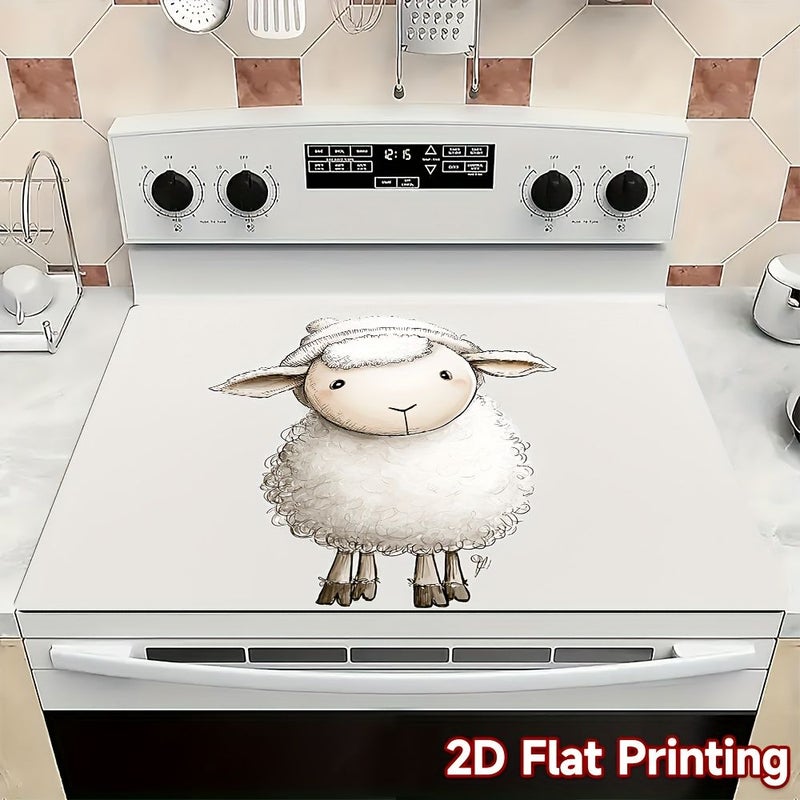 2D Flat Printing Stove Top Protector 30x40cm Fluffy Sheep Decorative Mat for Most Stoves - Image 1