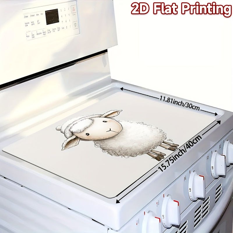2D Flat Printing Stove Top Protector 30x40cm Fluffy Sheep Decorative Mat for Most Stoves - Image 4