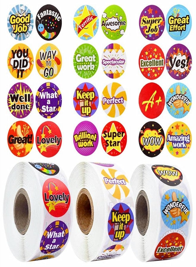 Kinteshun Reward and Incentive Stickers for Kids,Students Children Encouraging Motivational Stickers Labels Pasters with 24 Different Unique Designs(1500pcs,1") - Image 1