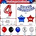 Vibzox 4th Birthday Decorations Red Black BlueMetallic Silver Blue Red 4th Party Balloons Star Foil Balloons Banner Cake Topper Kids Theme Birthday Party Decor for 4 Year Old Boys Kids - Image 2