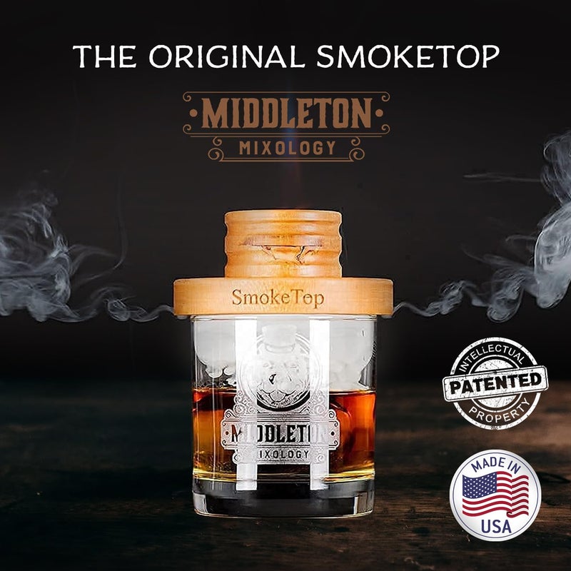 Middleton Mixology SmokeTop SmokeTop Cocktail Smoker Kit and Torch with Cherry, Hickory, Maple, and Oak Wood Chips - Cocktail Smoker Kit & Chips for Old Fashioned Cocktails, Whiskey, & Bourbon - NO Butane Included - Image 2