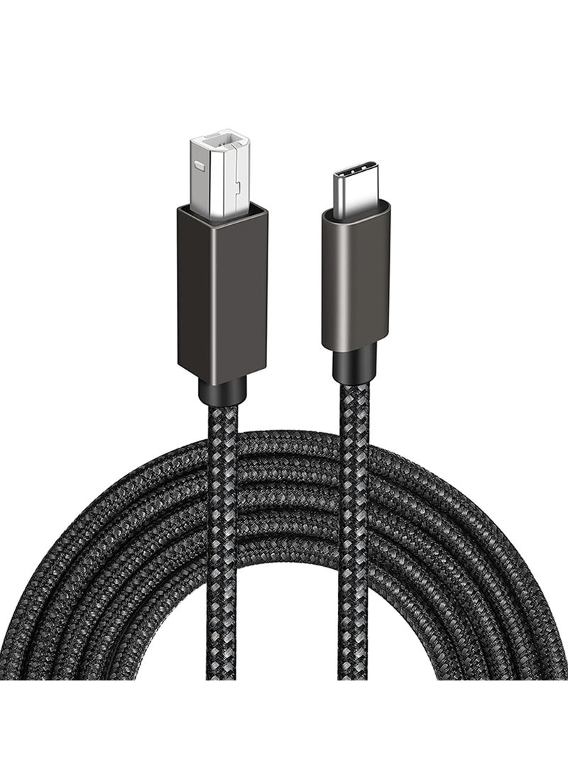 KASTWAVE كابل طابعة USB B إلى USB C بطول 2 متر، كابل طابعة وماسح ضوئي KASTWAVE USB C إلى USB B 2.0 ذكر، كابل طابعة USB C، كابل طباعة حصري مناسب لأجهزة الكمبيوتر المحمولة وأجهزة الطباعة - Image 1