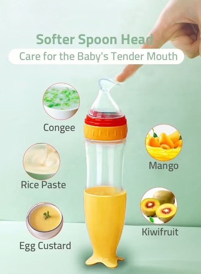 HOOKOR 7 Piece Baby Feeder Set - Toddler Bowl with Suction + Adjustable Bib + Squeeze Spoon + 2 Silicone + 1 Grinding Spoons + Fruit Feeder Baby Self Feeding Supplies Eating Utensils - Image 3
