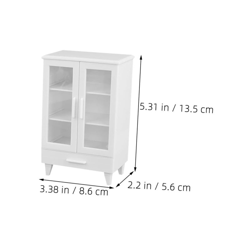 Miniature Dollhouse Kitchen Cabinet 2PCS Set Realistic Wood Furniture For Creative Decor - Image 3