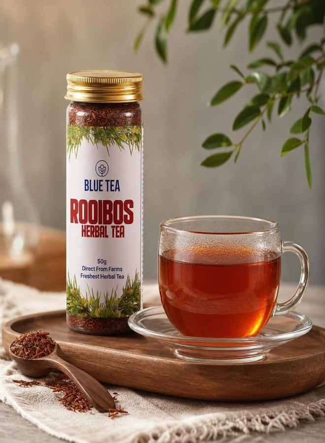 BLUE TEA - Rooibos Tea - 50gm - 50 Cups | ANTIOXIDANT RICH | Weight Management - Flower Based - Detox Tea - Herbal Tea | Pet Jar Packaging - Image 5