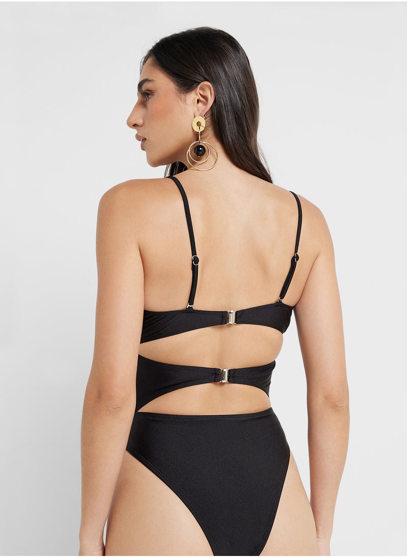 Ginger Cutout Detail Swimsuit With Gold Accent  - Image 3
