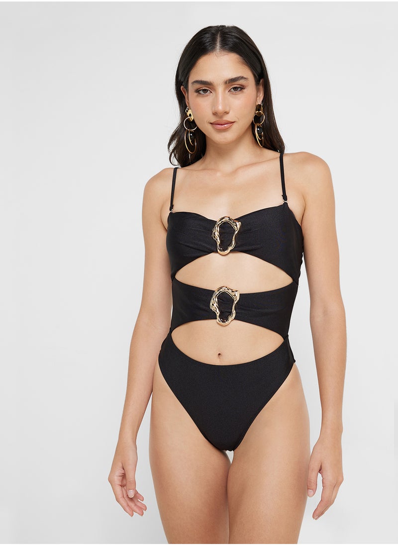 Ginger Cutout Detail Swimsuit With Gold Accent  - Image 4