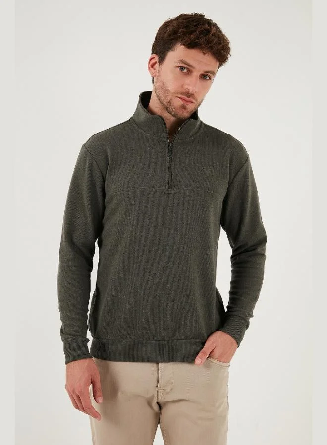 Buratti Buratti Cotton Regular Fit Half Zipper Stand Collar 2-Pack Sweater Men's SWEATER 456112S2