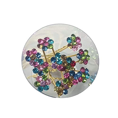 MANODHRUVA 24 Pcs Multicolor Rhinestone Kundan Juda PIns, 24 Pcs, Multicolor - Image 4