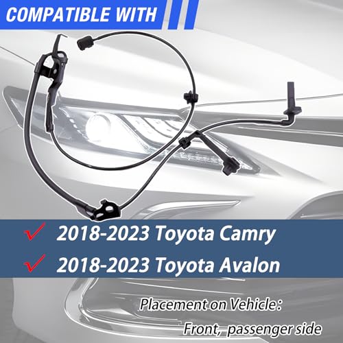 HHGKPVX ABS Wheel Speed Sensor Front Right Compatible with 2018-2024 Toyota Camry 2019-2022 Toyota Avalon Lexus ES350 ES300h Passenger Side ABS Sensor # 89542-06081 ALS3237 - Image 2