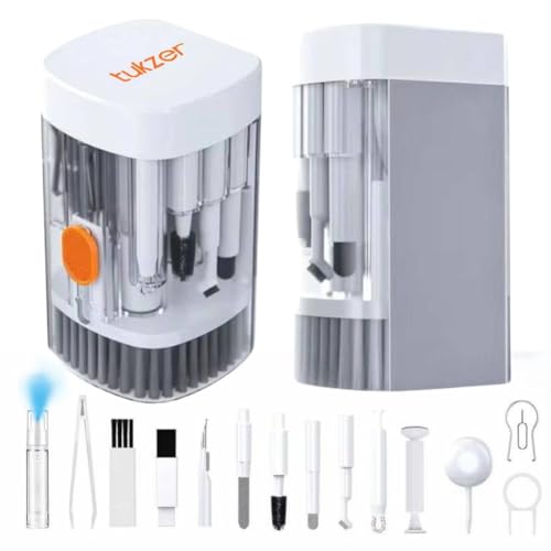Tukzer Multifunctional 21 in 1 Electronic Gadget Cleaning Kit, Air Blower, 2.5ml Mist Spray, Key Puller, Long Brushes for Smartphones, Laptops, Tablet, MacBook, iPad, Keyboard, DSLR Camera Lens - Image 1