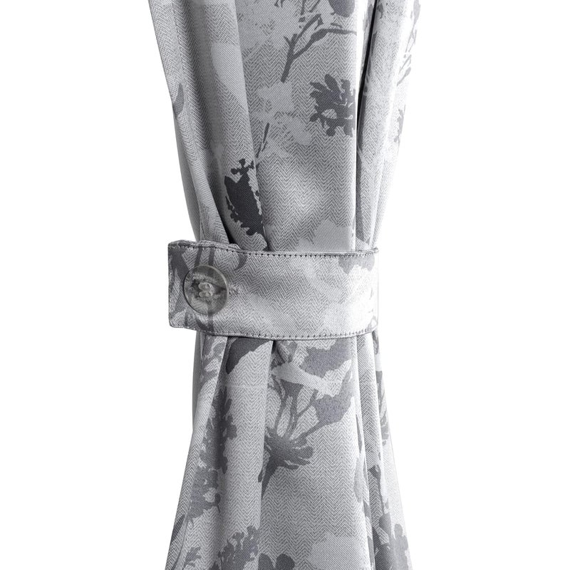 Deco Window Polyester Semi Blackout Floral Opaque Curtains 7 Feet Long Set Of 2Room DarkeningEyeletGray35X7Ft Opaque Curtains With Perfect Pleats Connected Eyelet For Bedroom And Living Room - Image 4