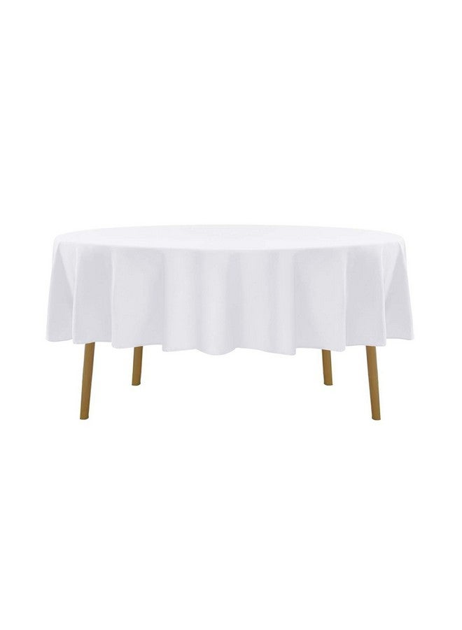 Cupuamon 90 inch Round Tablecloth Washable Polyester Table Cloth Decorative Table Cover for Wedding Party Dining Banquet（90 inch,White） - Image 1