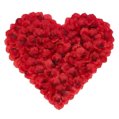 Magrido 2000 Pcs Artificial Rose Petals – Dark Red Flower Petals for Wedding Confetti, Romantic Night, Proposal, Anniversary, Valentine’s Day, Bridal Shower, Home & Hotel Decoration - Image 3