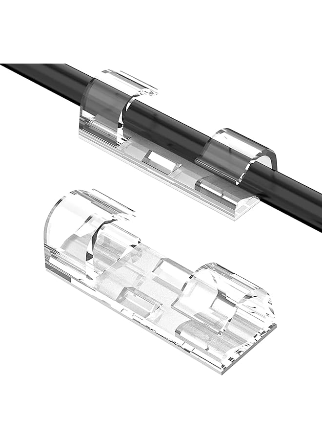 erorex 50 Pcs Self Adhesive Cable Management Clips, Upgraded Wire Holders Cord Clips for Wall, Strong Cord Organizer Cable Management Under Desk, Car, TV PC Home Office - Image 1