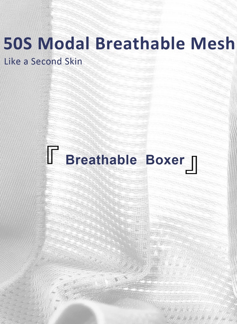 infino بوكسر رجالي من مودال للتنفس - 5 قطع، ملابس داخلية صيفية ناعمة مع شبكة وخصر مرن (المقاس: XL) - Image 5