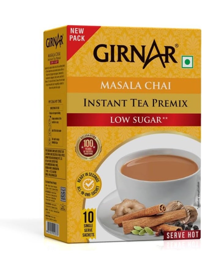 Girnar GIRNAR Karak Chai 2in1 Instant Tea Premix with Masala | No Added Sugar/Sweetener | 10 Sachets (80g Box) | Authentic Indian Spiced Tea | Quick & Flavorful Chai - Image 1
