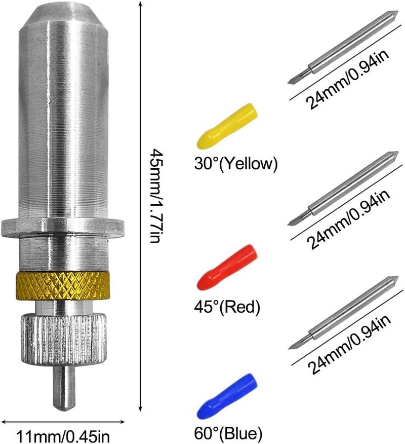 AFUNTA 30 pcs (30/45/60 Degree) Blade Vinyl Cutter Plotter Cutting Blades for Roland & Most Domestic and Imported Plotter with Blade Holder Base - Image 3