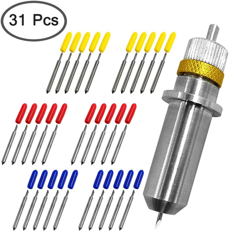 AFUNTA 30 pcs (30/45/60 Degree) Blade Vinyl Cutter Plotter Cutting Blades for Roland & Most Domestic and Imported Plotter with Blade Holder Base - Image 2