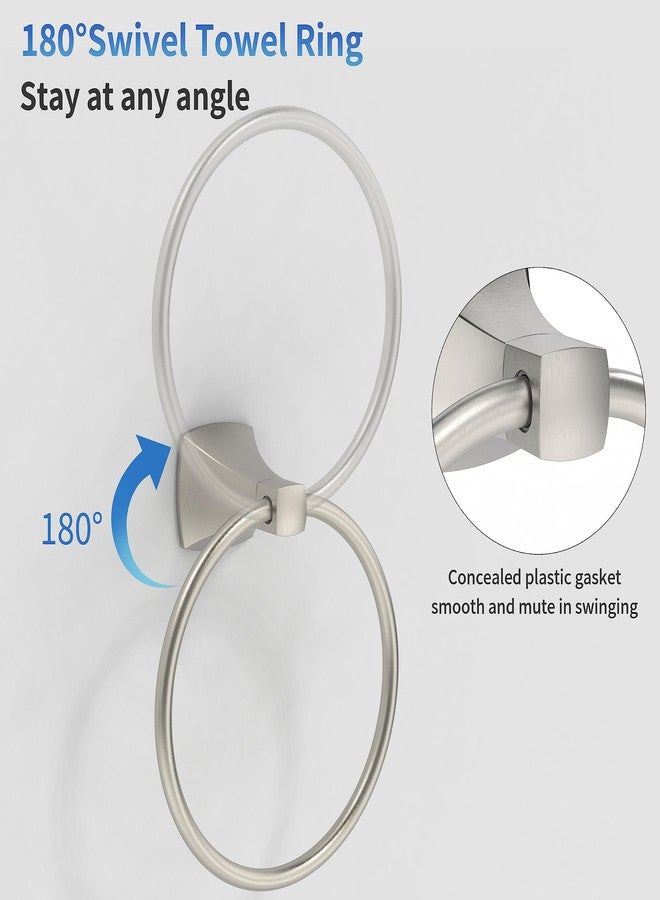 WZRUA Hand Towel Holder for Bathroom Kitchen Brushed Nickel Towel Ring Towel Hanger Stainless Steel and Zinc Alloy Wall Mount - Image 5