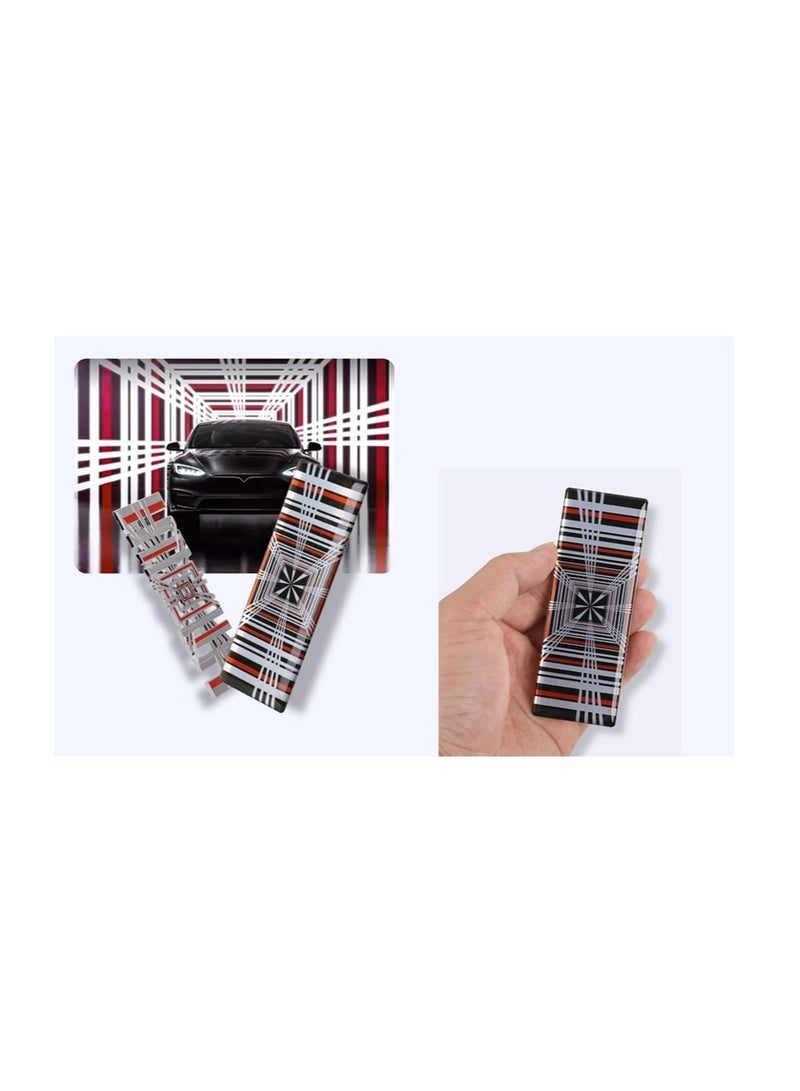 SOLARAE Automotive 3D Badge Sticker Compatible, Plaid Emblem, Tail Logo for Tesla Model 3/Y/S/X Accessory Metal Letter (Red Black) - Image 1