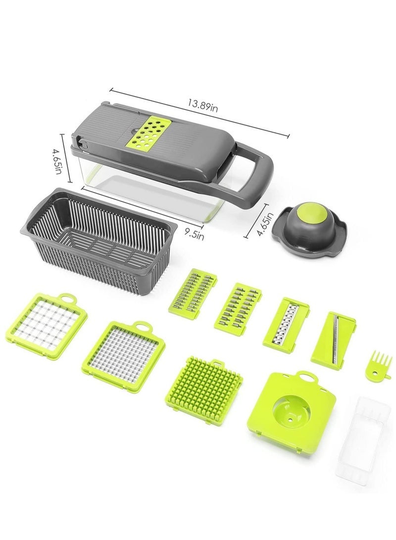 Gulf Trend Vegetable Chopper - Time-and Labor-Saving Food Chopper - Pro Onion Chopper Vegetable Cutter and Dicers  12 in 1 Multifunctional Veggie Chopper Container for Salad Potato Carrot Garlic - Image 5