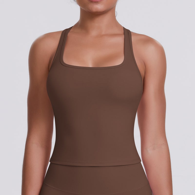 New Cross-Border Solid Color Seamless Brushed Backless Tank Top for Women - Tight-Fit, Quick-Dry, Sports & Fitness  Wear - Image 3