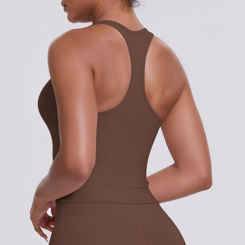 New Cross-Border Solid Color Seamless Brushed Backless Tank Top for Women - Tight-Fit, Quick-Dry, Sports & Fitness  Wear - Image 5