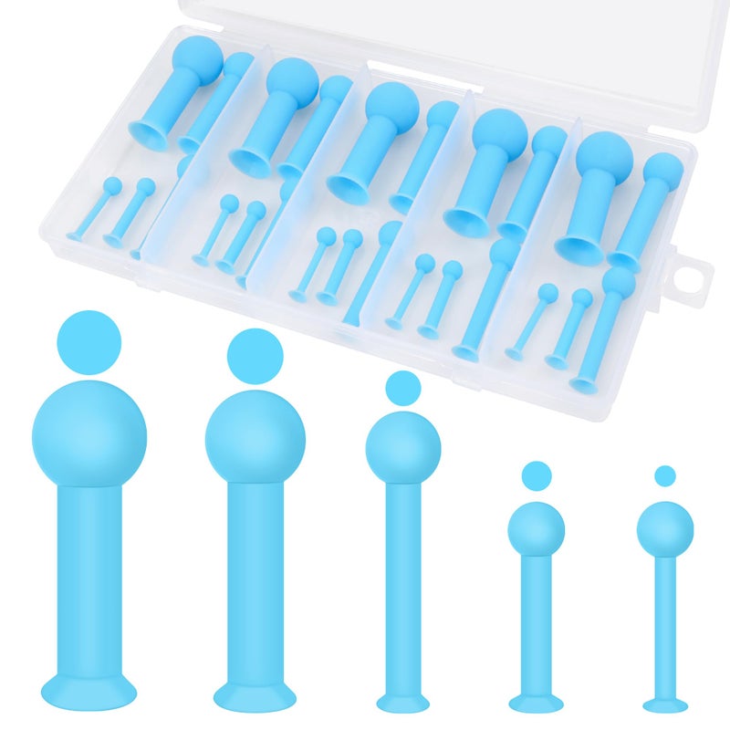Ahier 25 PCS Hole Maker for Resin - 5 Sizes(2/3/4/6/8mm), AHIER Suction Silicone Holes Tools Without Drilling for Epoxy & UV Resin Molds Tools for Making Jewelry, Keychain, Earring, Pendant DIY Craft - Image 1
