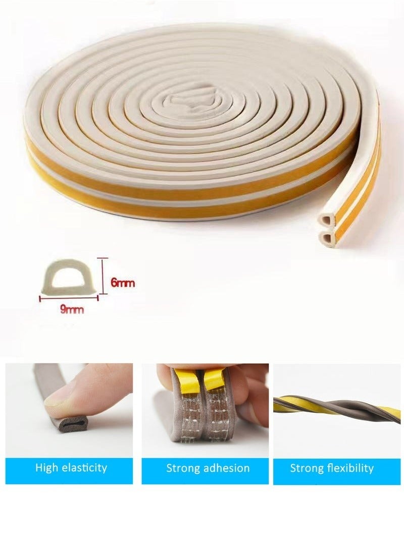 FALMER D-Shape Door Seal, Rubber Weather Stripping, Self-Adhesive Car Truck Door Soundproof Noise Insulation (1.5m White)  - Image 2
