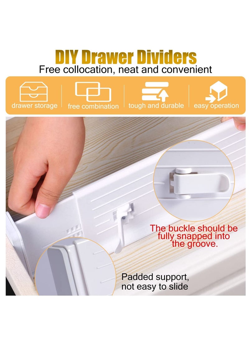 SYOSI Drawer Dividers Organizer, Adjustable for Clothes, Separators, Expandable Organizer from 10.6-18" Dresser Kitchen Utensils,Socks, Office, Bathroom(4 Pack) - Image 3