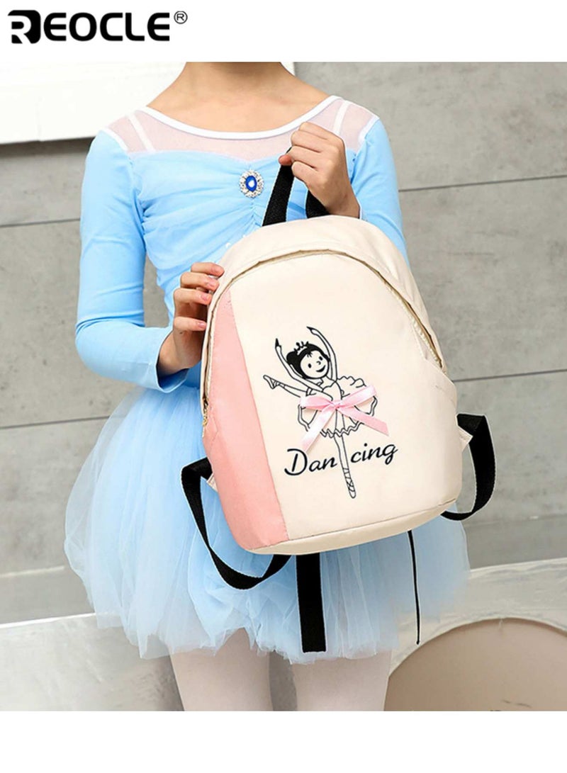 ريوكل حقيبة ظهر للأطفال بطبعة باليرينا حقيبة مدرسية يومية عارضة حقيبة ظهر خفيفة بتصميم راقص حقيبة ظهر تخزين للمواصلات اليومية زخرفية ومرحة - Image 1