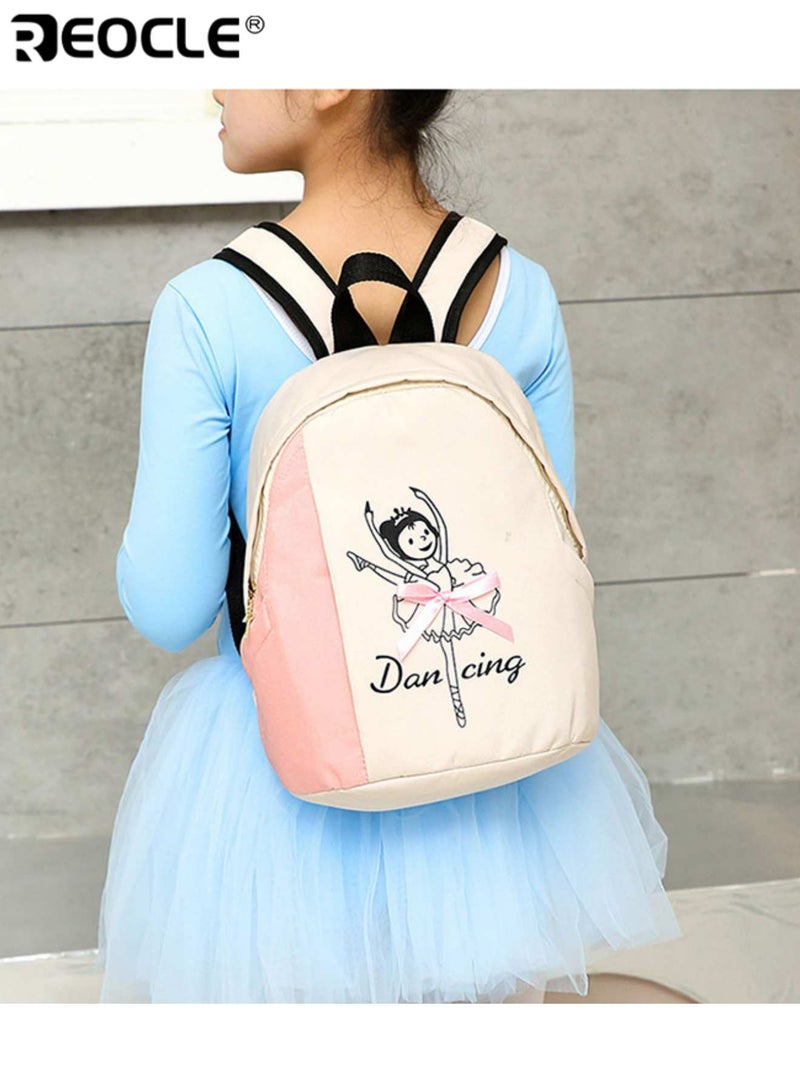 ريوكل حقيبة ظهر للأطفال بطبعة باليرينا حقيبة مدرسية يومية عارضة حقيبة ظهر خفيفة بتصميم راقص حقيبة ظهر تخزين للمواصلات اليومية زخرفية ومرحة - Image 2