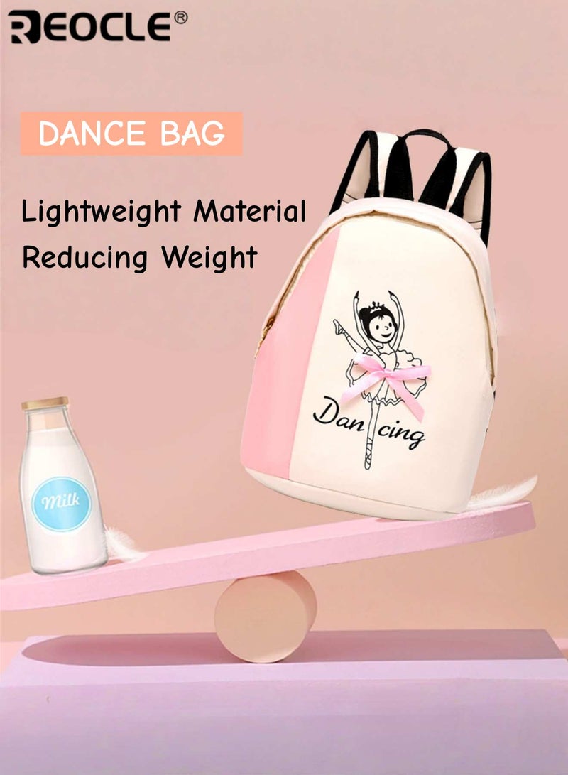ريوكل حقيبة ظهر للأطفال بطبعة باليرينا حقيبة مدرسية يومية عارضة حقيبة ظهر خفيفة بتصميم راقص حقيبة ظهر تخزين للمواصلات اليومية زخرفية ومرحة - Image 3