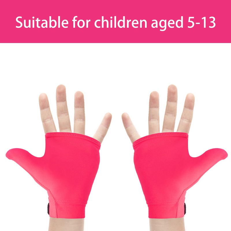 MOOGCO 4 Pcs Thumb Sucking Guard Gloves,Kids Chewy Compression Glove,Kids Stop Thumb Sucking and Finger Biting for Ages 5-13 (Pink#1) - Image 2